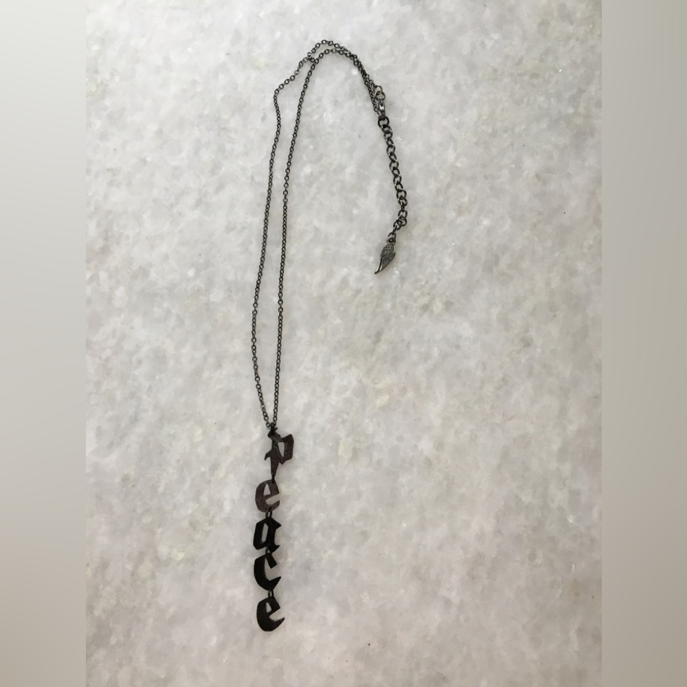 Peace Necklace Handcrafted Brass 16-18 inches long - Picture 14 of 16